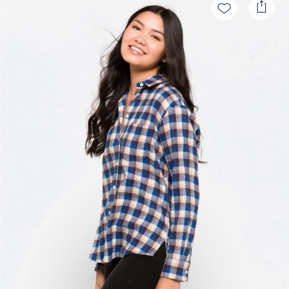 Sunday Flannel Oversized Button Down Top - Picture 2 of 8